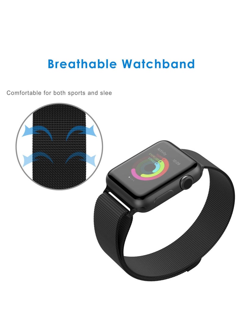 Beikel - Replacement Band for Apple Watch 42mm, 44mm, 45MM and 49MM Series 1 2 3 4 & X9 Ultra & X8+ Ultra & DT8 MAX & Microwaer Ultra with Unique Magnet Lock Milanese Loop Stainless Steel Bracelet - Image 1