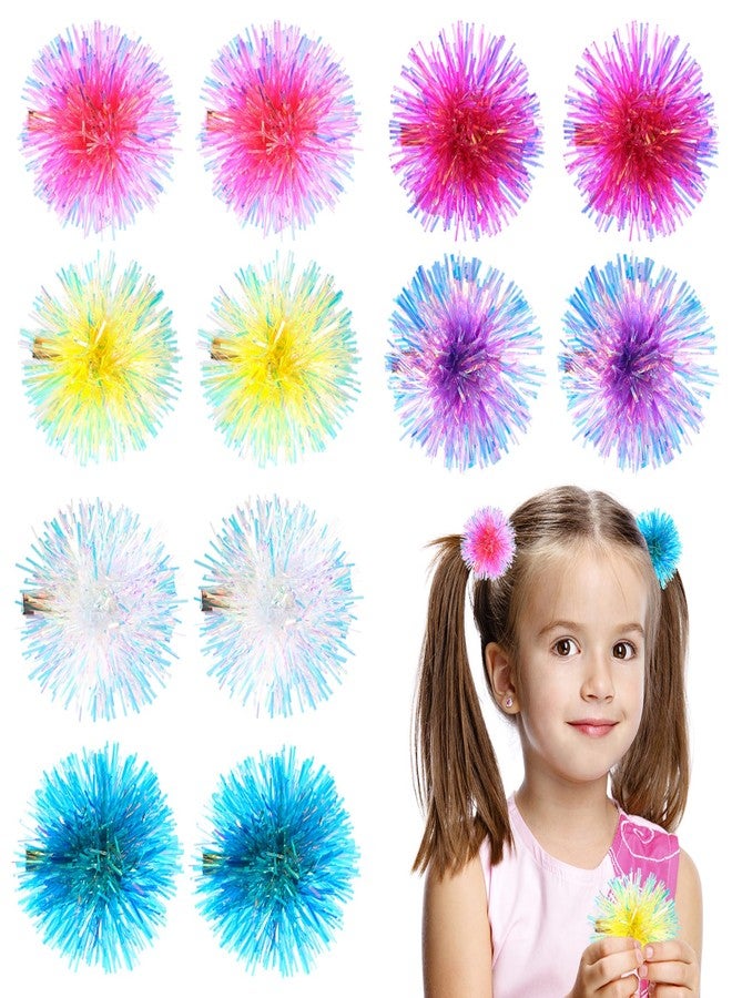 HLTOO 12PCS Hair Clips for Girls, Cute Ball Shape Headband Barrettes, Hair Accessories with Alligator Clips, for Women and Girls Hair Styling Accessories, 6 Colors - Image 1