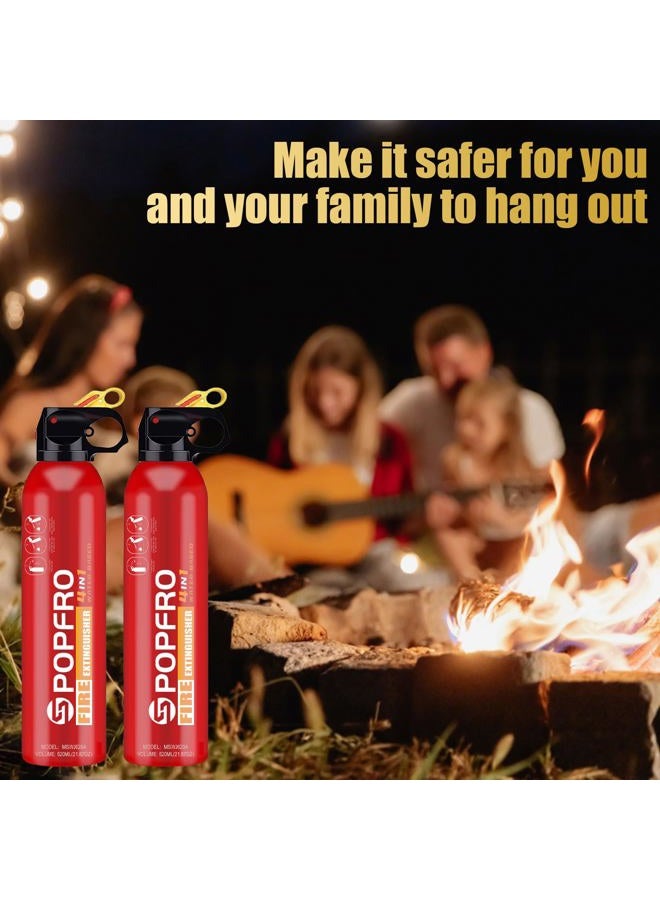 POPFRO Portable Fire Extinguisher | Small 4 in 1 Fire Extinguisher For Home, Garage, Kitchen, Car | For Electric, Textiles & Greases | Non-Toxic, Easy To Clean | Wall Mount Included - Image 2