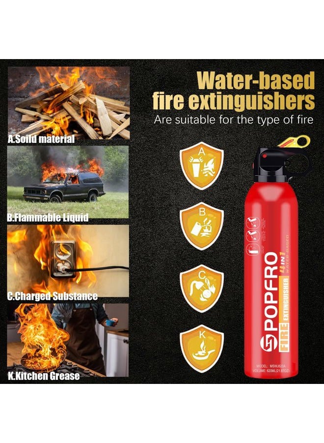 POPFRO Portable Fire Extinguisher | Small 4 in 1 Fire Extinguisher For Home, Garage, Kitchen, Car | For Electric, Textiles & Greases | Non-Toxic, Easy To Clean | Wall Mount Included - Image 3