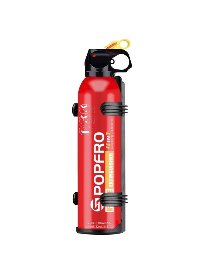 POPFRO Portable Fire Extinguisher | Small 4 in 1 Fire Extinguisher For Home, Garage, Kitchen, Car | For Electric, Textiles & Greases | Non-Toxic, Easy To Clean | Wall Mount Included - Image 1