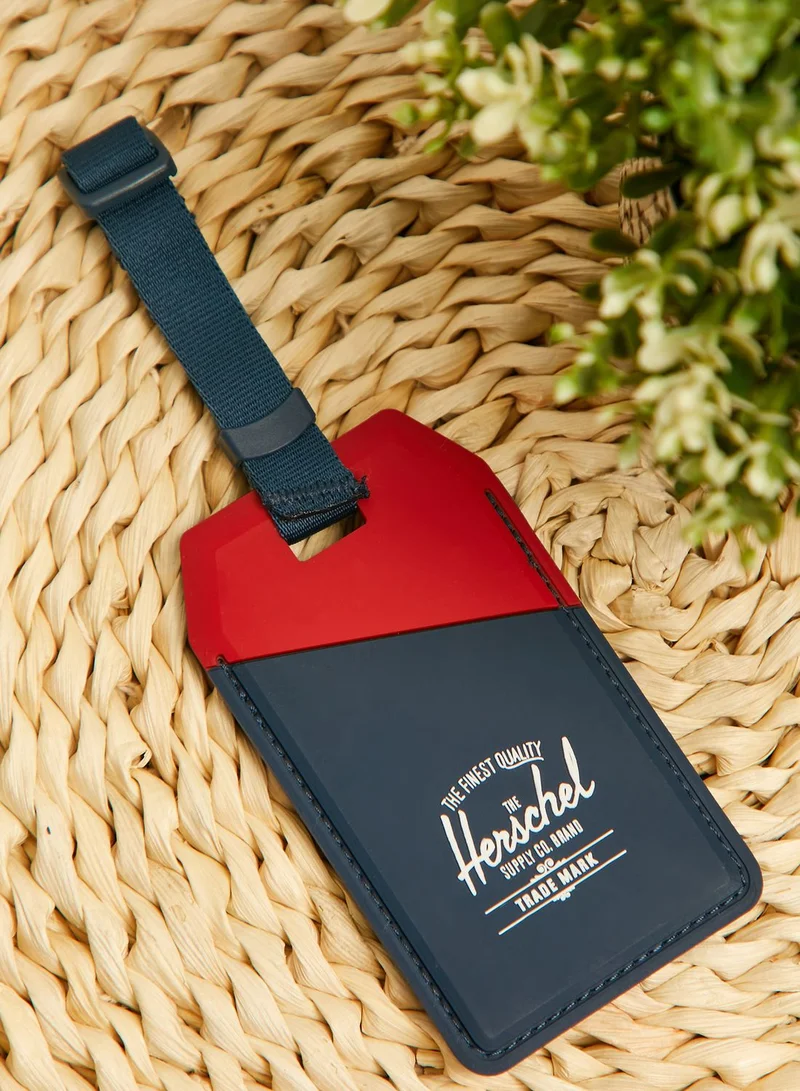 Herschel Navy Red Rubber Luggage Tag