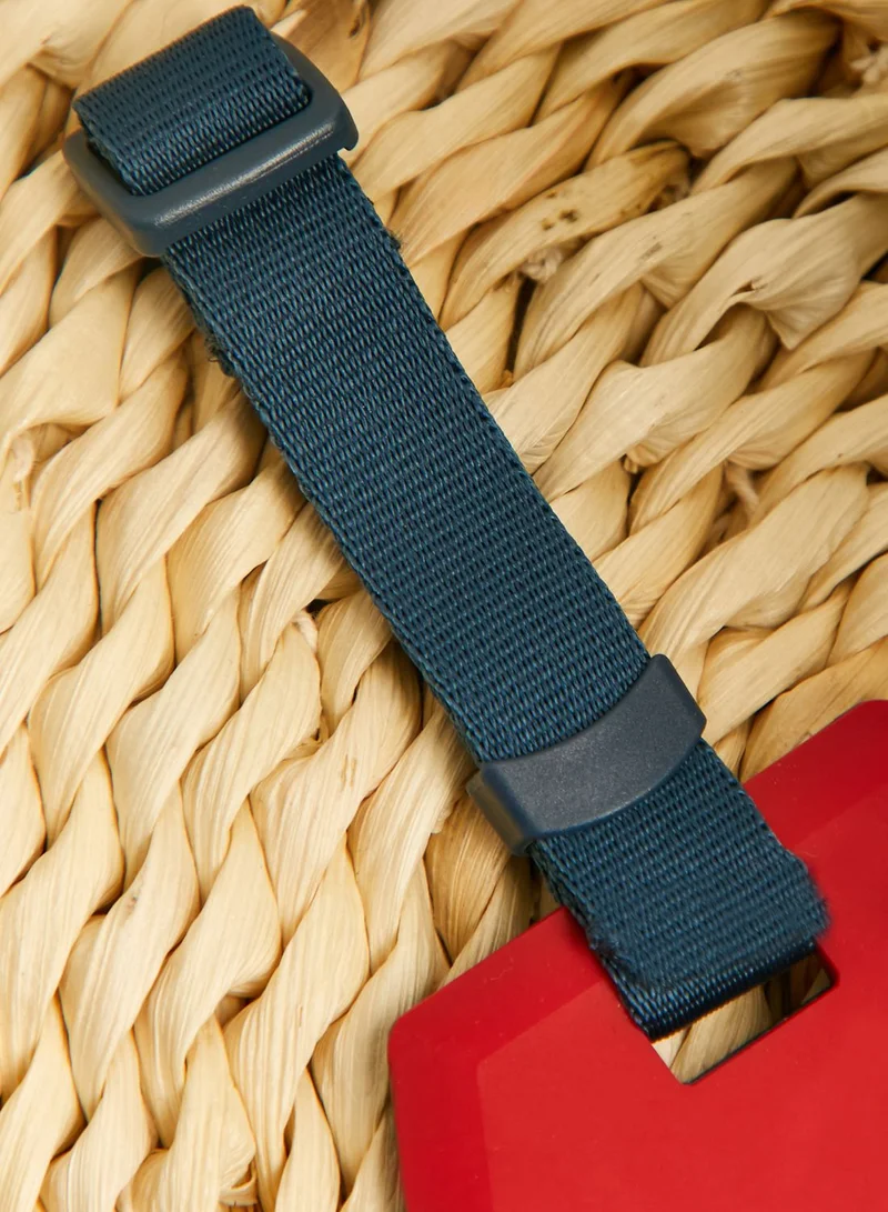 Herschel Navy Red Rubber Luggage Tag