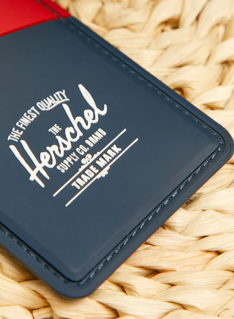 Herschel Navy Red Rubber Luggage Tag