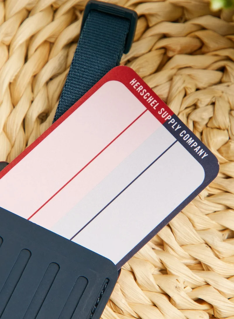 Herschel Navy Red Rubber Luggage Tag