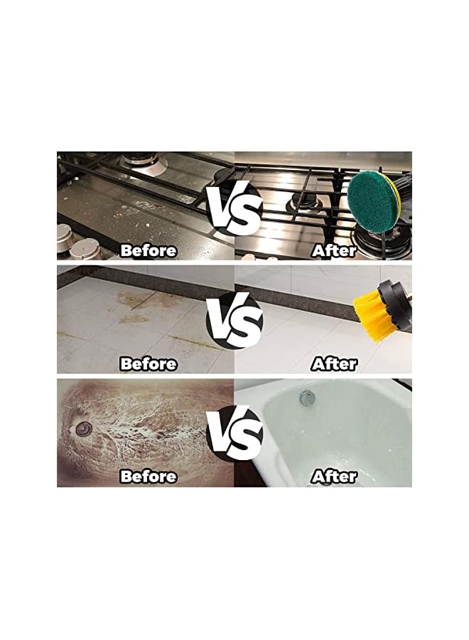 promass Drill Brush Attachments Set 22 Pack, Scrub Pads & Sponge, Power Scrubber Brush with Extend Long Attachment All Purpose Cleaning Kit for Grout Tiles Sinks Bathtub, Bathroom Kitchen & Auto - Image 3