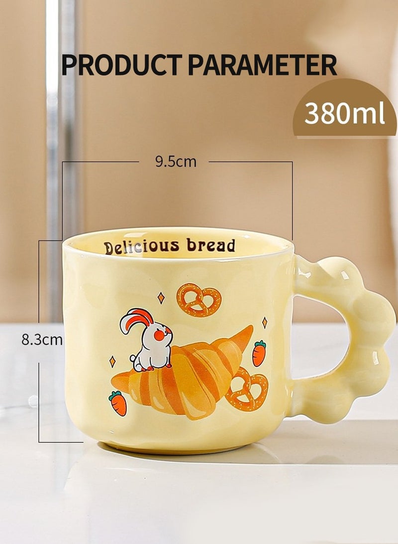 Ceramic Coffee Mug,Cute Creative Mug Design,Milk Mug with Spoon,Suitable for Office and Home