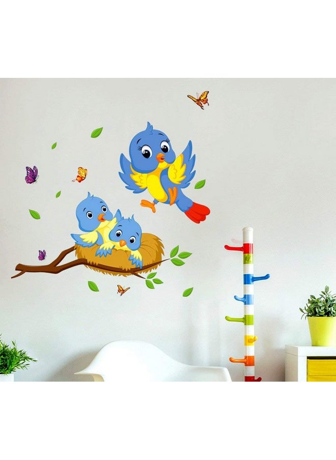 Decals Design Decals Design 'Happy Birds Family' Wall Decal (PVC Vinyl, 60 cm x 45 cm x 60 cm, Multicolour)  - Image 1