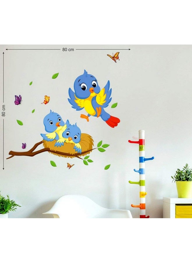 Decals Design Decals Design 'Happy Birds Family' Wall Decal (PVC Vinyl, 60 cm x 45 cm x 60 cm, Multicolour)  - Image 3