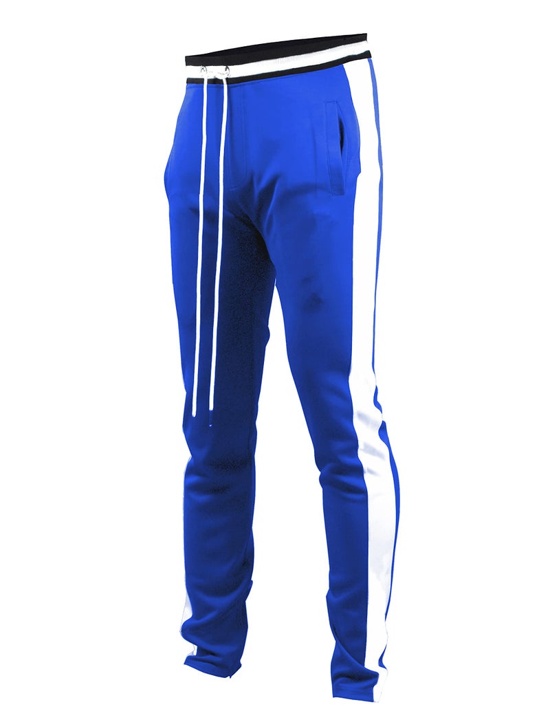 SCREENSHOT Men's Athletic Fitness Slim Fit Workout Track Pants BASIC S41700-Royal-Medium - Image 1
