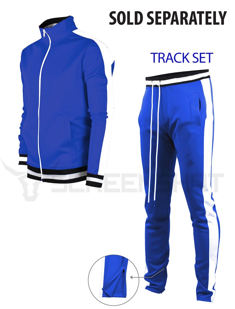 SCREENSHOT Men's Athletic Fitness Slim Fit Workout Track Pants BASIC S41700-Royal-Medium - Image 5