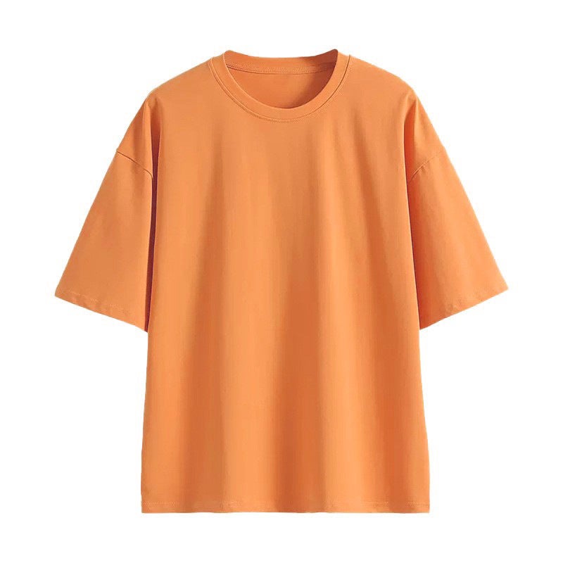 Children'S Wear Short-Sleeved Solid Color Summer Round Neck T-Shirt 100 Pure Cotton Short-Sleeved Men'S And Women'S Children'S Wear Loose Western Style T-Shirt - Image 1