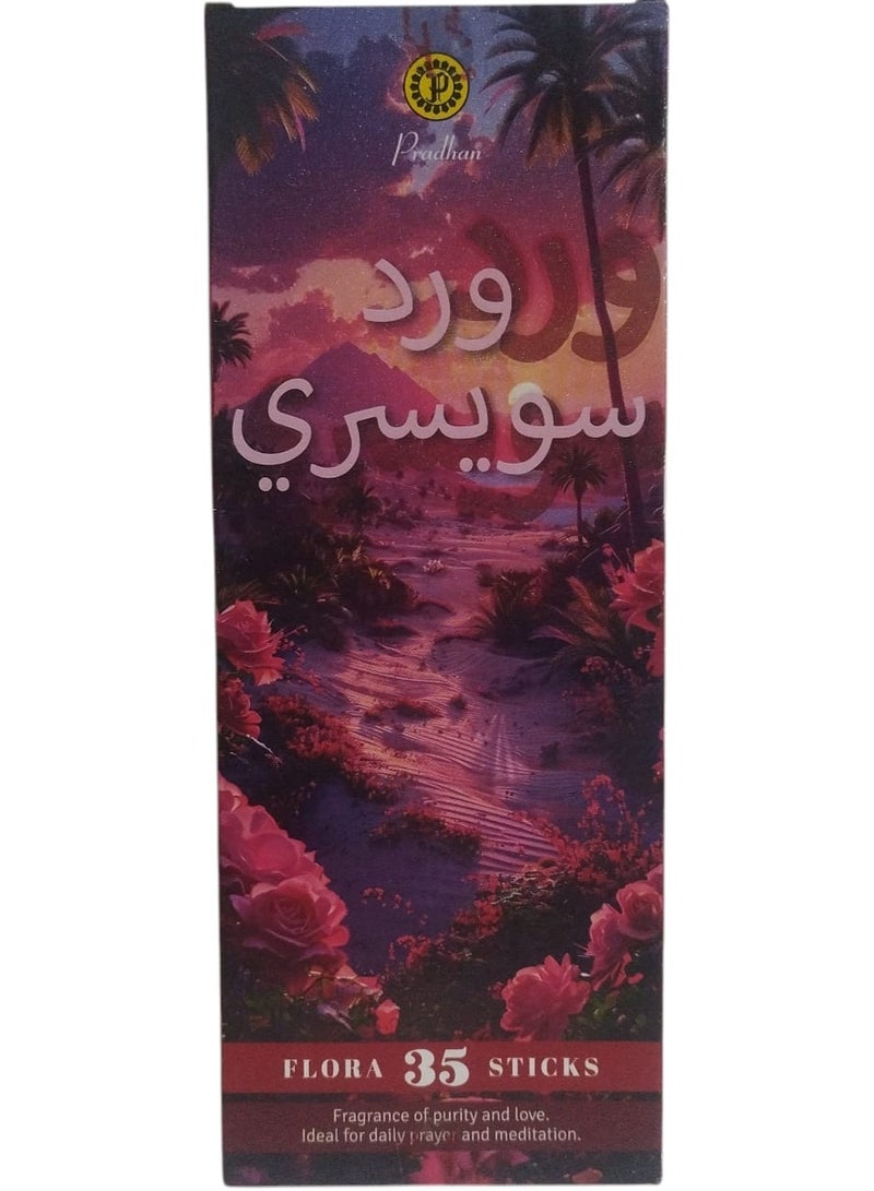 PRADHAN Swiss Rose Incense Sticks - Flora 35 Sticks - Image 1
