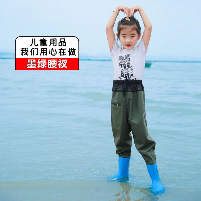 سروال مطر للأطفال بدلة واقية من المطر سروال مقاوم للماء قطعة واحدة للأطفال أحذية مطر للعب بالماء ملابس للأطفال للعب بالماء مع سترة مطر بأكمام - Image 5