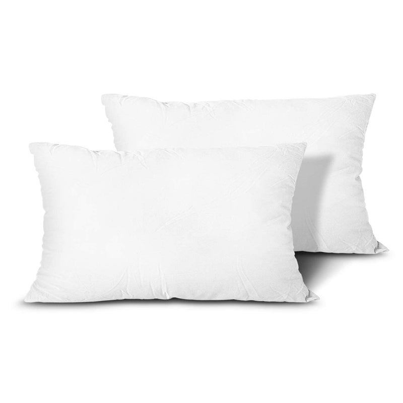 EDOW Throw Pillow Inserts Set of 2 Lightweight Down Alternative Polyester Pillow Couch Cushion Sham Stuffer Machine Washable White 12x20