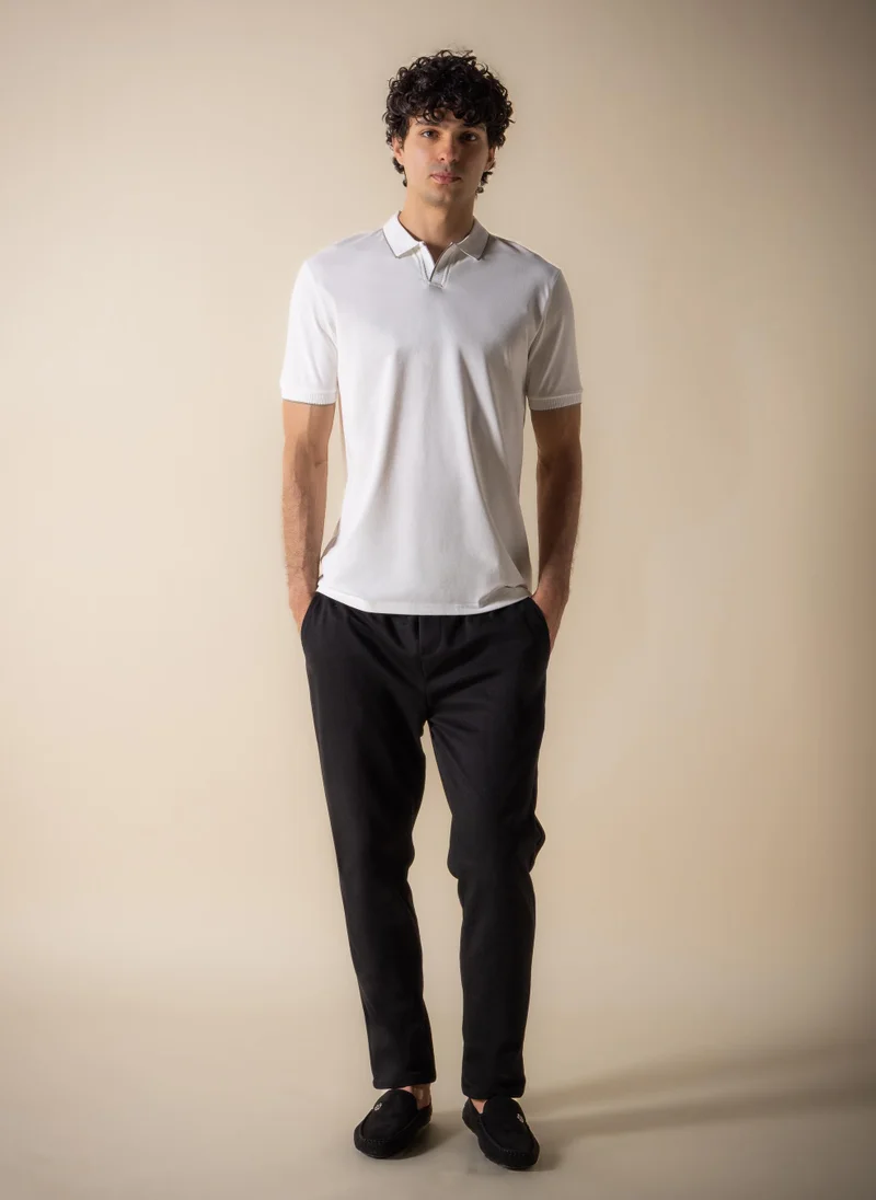 شايبس CONTRAST RIB KNIT POLO SHIRT
