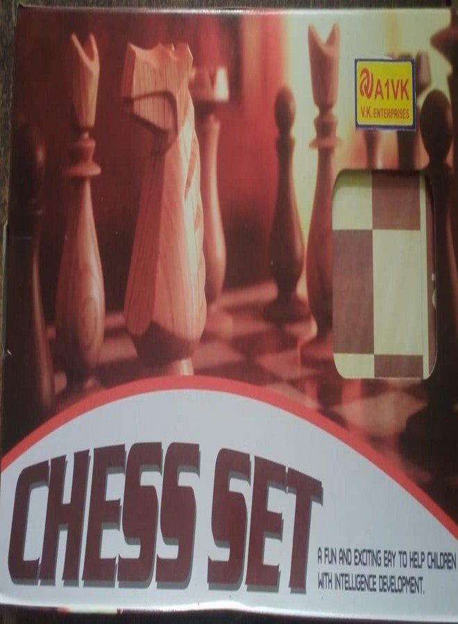 A1VK Wooden Handcrafted Chess Board | Foldable and Storage Chess Board (Multicolor) - Image 2