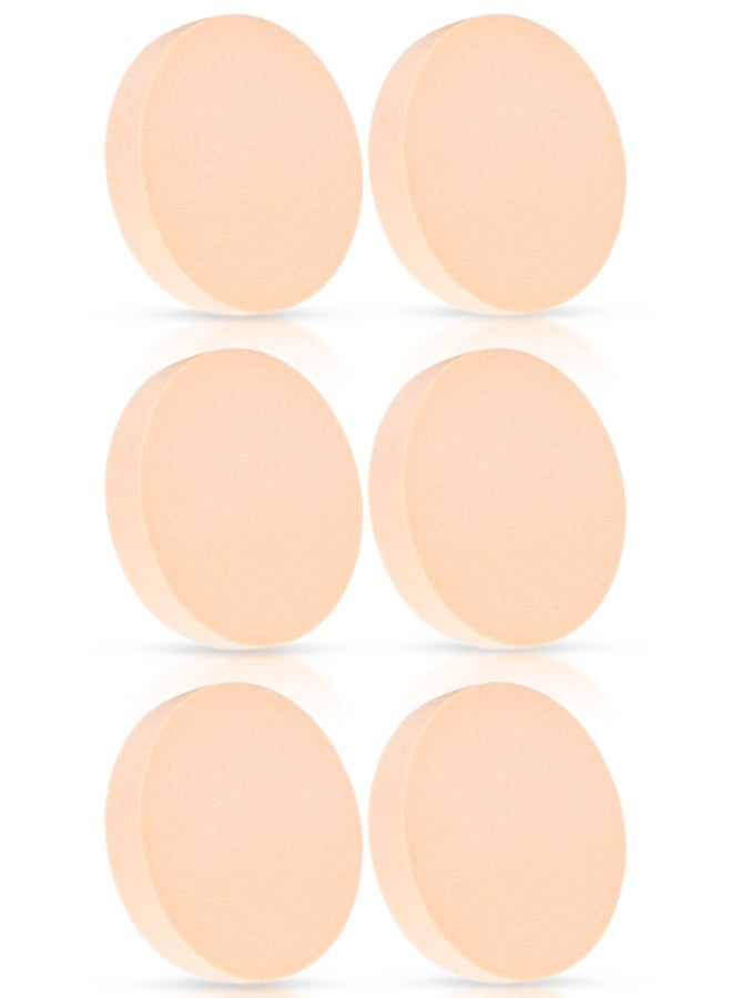 Kanza مجموعة إسفنجات مكياج 6 قطع على شكل دائري بلندر تجميل مستحضرات تجميل بوف للوجه مجموعة بوف من الفيلور لبودرة الوجه وبودرة المعادن أداة تطبيق مكياج الأساس (بيج) - Image 1