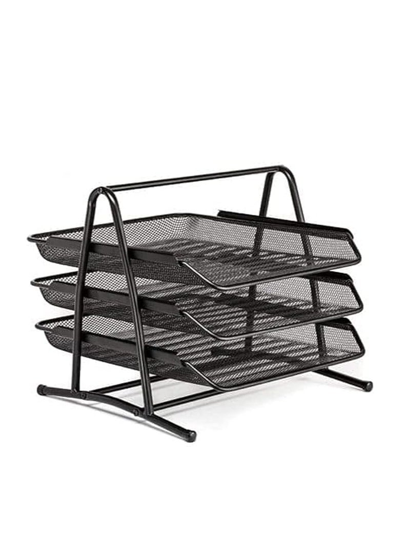 MODEST صينية إيداع المكتب 3 طبقات صينية معدنية A4 منظم مكتب للأوراق - Image 3