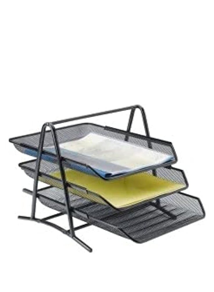 MODEST صينية إيداع المكتب 3 طبقات صينية معدنية A4 منظم مكتب للأوراق - Image 4