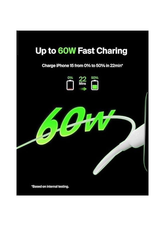 Generic - USB-C to USB-C Cable (2M/6.6ft), USB-C Fast Charging Cable for iPhone 15, iPhone 15 Pro, iPhone 15 Pro Max, iPhone 15 Plus, Galaxy S24, S23, Note, Pixel, iPad Pro, USB-C Cable - White - Image 1