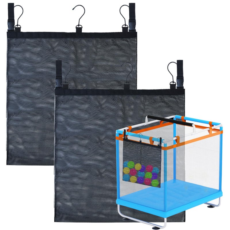 Pilleay Pilleay 2 Pack Mesh Side Pouch for Pool Storage Bin, Large 23.6*23.6" Mesh Bag Net Storage Bag Hanging Bags Expandable  - Image 1