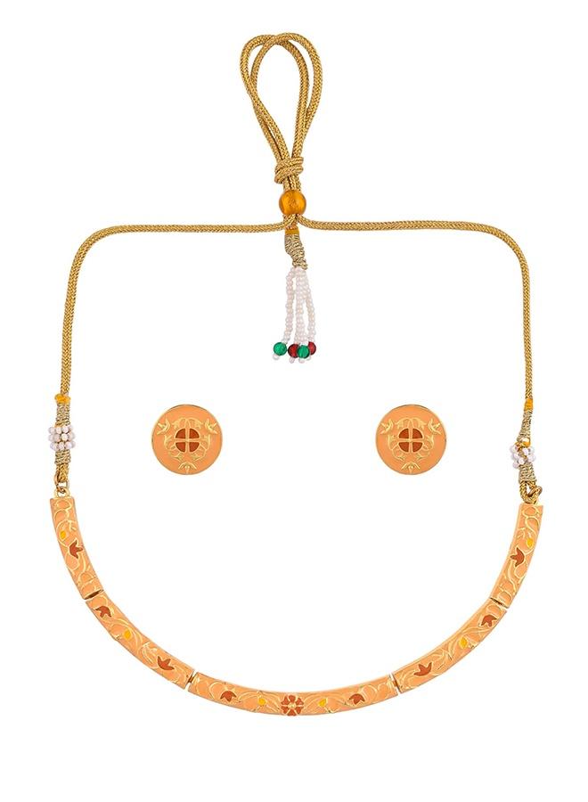 VOYLLA Enamelled Elegance Gold Plated Jewellery Set - Image 3