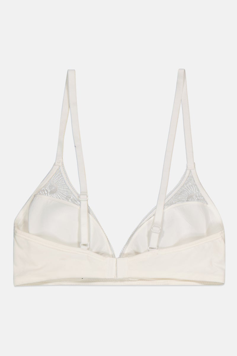 Etam Women Textured Lightly Padded Bra, White - Image 2