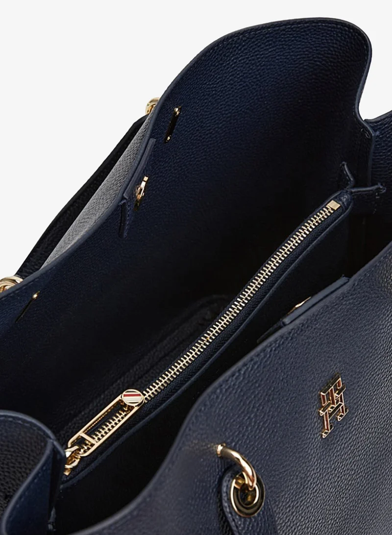 TOMMY HILFIGER Space Blue TH Emblem Satchel for Women | Best Price UAE