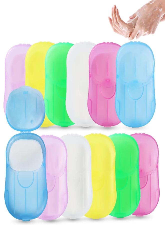 Tivansi Pack of 12 Sets Travel Camping Hiking Washing Hand Bath Toiletry Sheets Paper Soap Slide Foaming Box (Color May Vary)  - Image 4