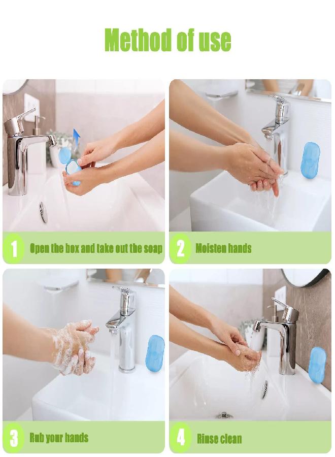 Tivansi Pack of 12 Sets Travel Camping Hiking Washing Hand Bath Toiletry Sheets Paper Soap Slide Foaming Box (Color May Vary)  - Image 3