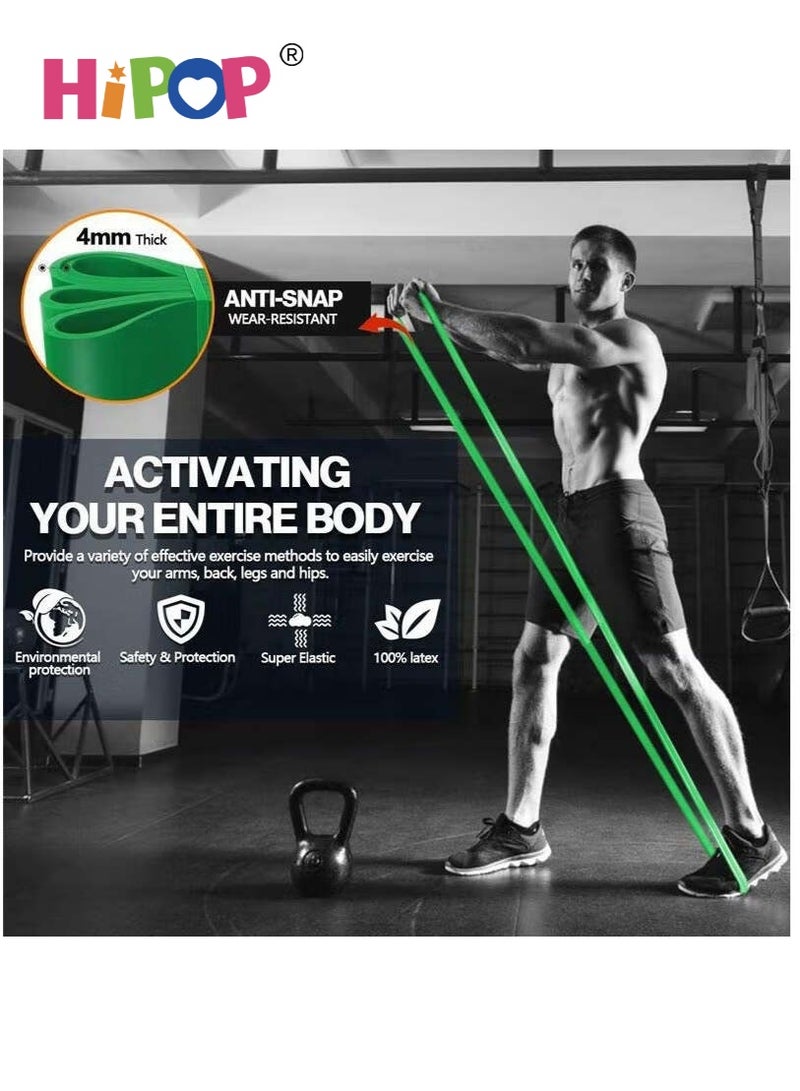 HIPOP 50-125 Lbs Resistance Band,Pull Up Assistance Band for Legs,Working Out,Muscle Training,Yoga,Shape Body,Men Women (Green) - Image 3