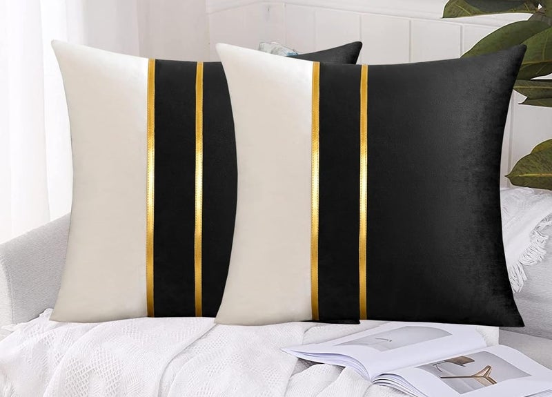 HIMS Velvet Sofa Pillow Cover Set of 2, Cushion Cover 20 inch x 20 inch for Cushion Covers Decor Living Room Sofa Bedroom Car - Image 1