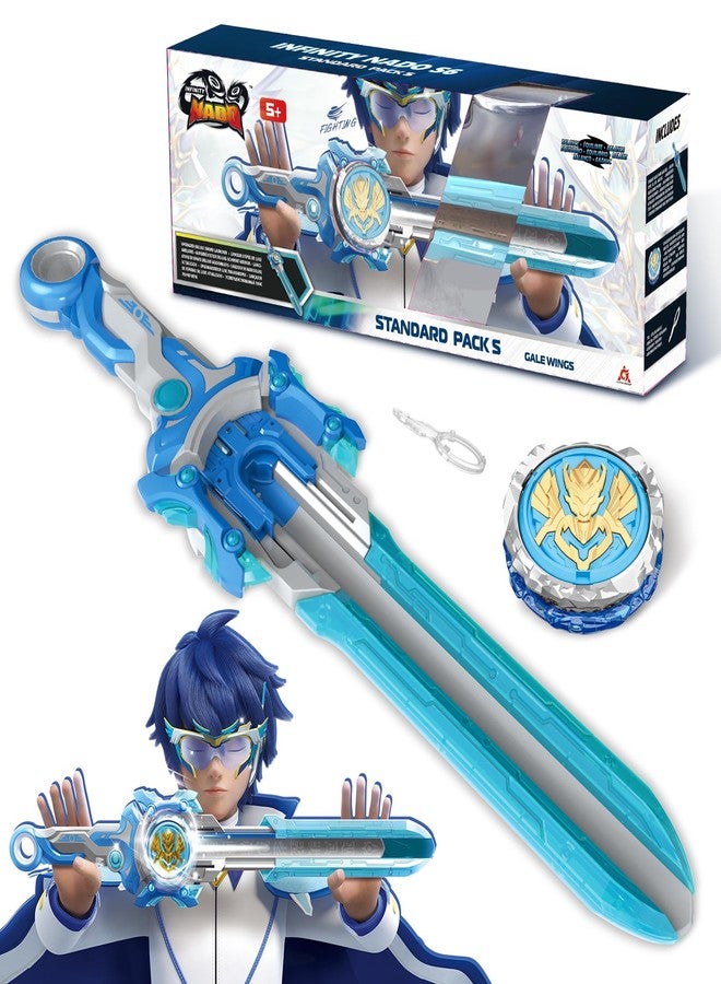 Infinity Nado Spinning Top for Children Metal Toy Boys, Battle Tops Spinning Top Launcher Toy Boys, Spinning Tops Boys from 5 6 7 8 9 10 11 12 Years, Power Pack Gale Wings - Image 1