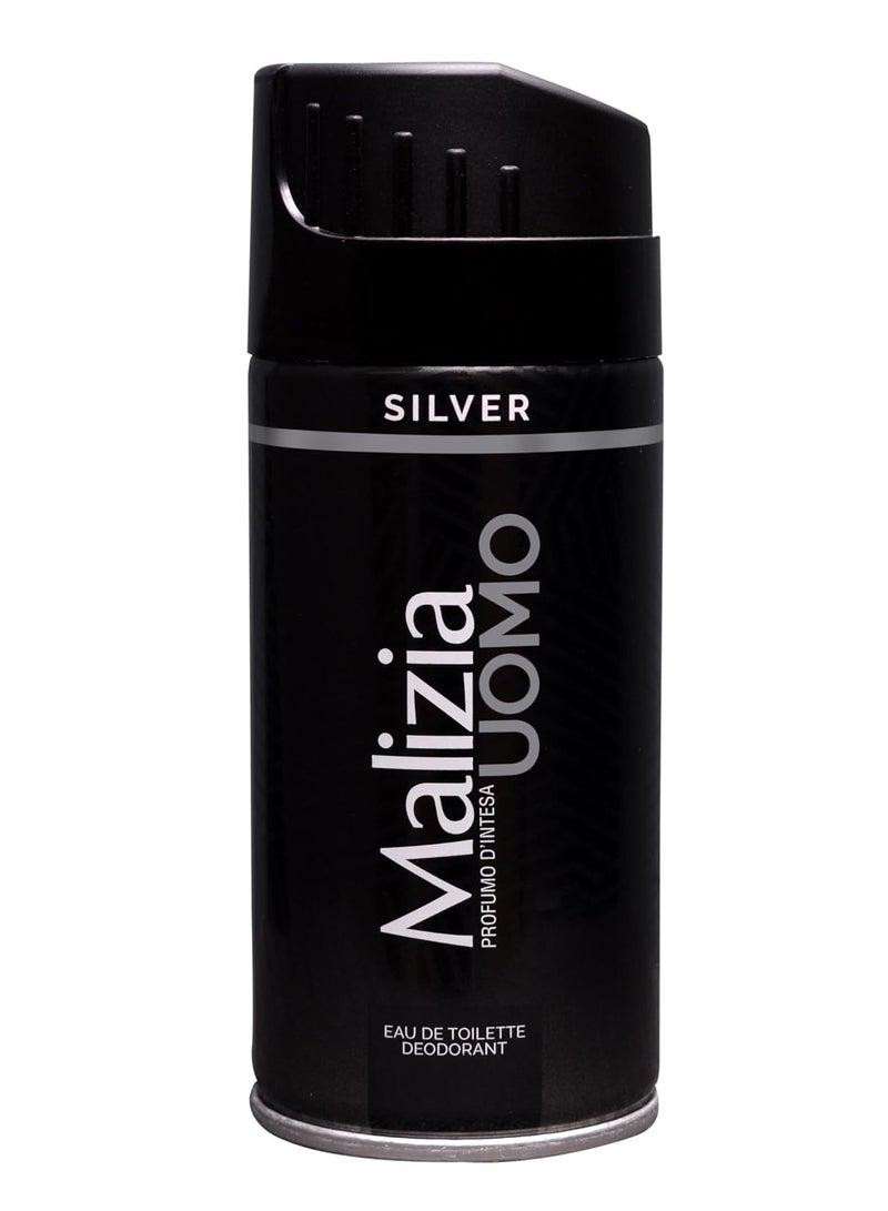Malizia Silver Eau De Toilette Deodorant For Men 150 ml
