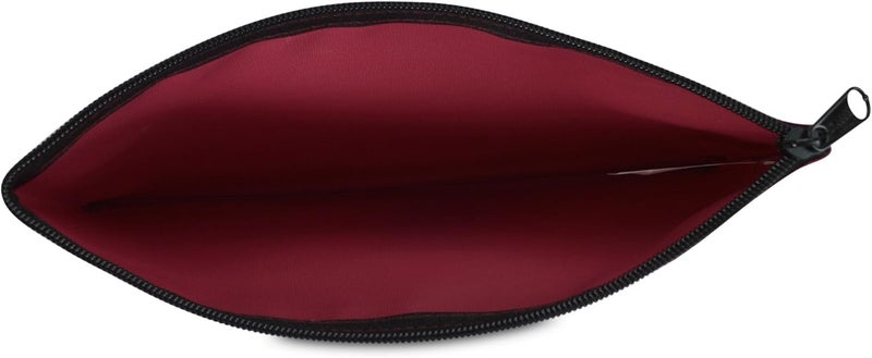 DALIX Bank Bags Money Pouch Securi Deposit Utility Zipper Coin Bag Maroon 2 Pack - Image 3