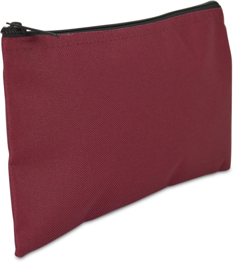 DALIX Bank Bags Money Pouch Securi Deposit Utility Zipper Coin Bag Maroon 2 Pack - Image 2