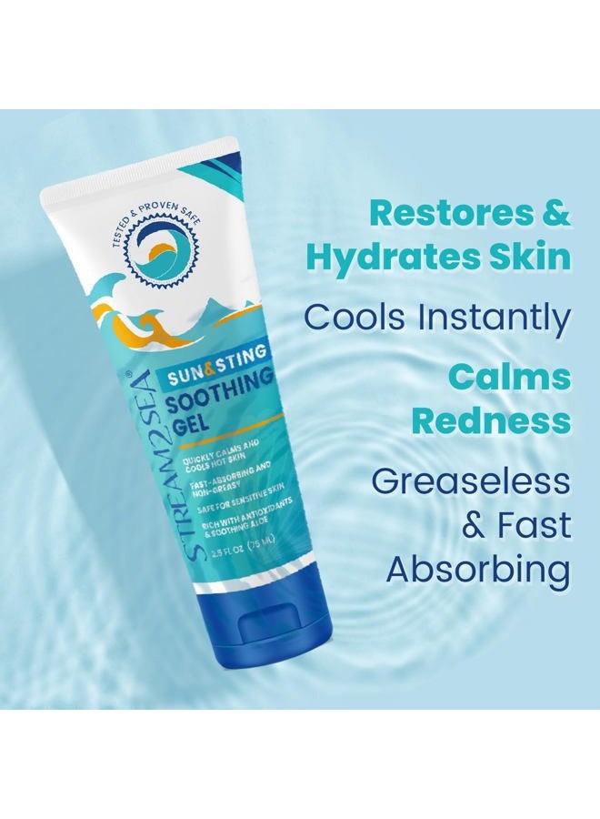 STREAM 2 SEA Stream2Sea Sun & Sting Aloe Soothing Gel for Face & Body, Organic Aloe Vera Gel for Sunburn Relief, Travel Size Aloe Vera Gel for Skin, Natural After Sun Care, Pure Aloe After Sun Gel, 2.5 Fl oz - Image 5