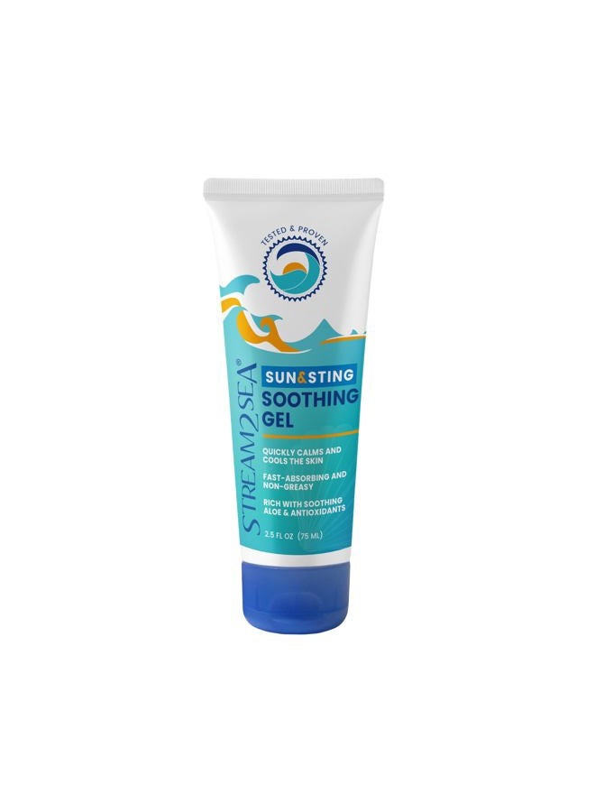 STREAM 2 SEA Stream2Sea Sun & Sting Aloe Soothing Gel for Face & Body, Organic Aloe Vera Gel for Sunburn Relief, Travel Size Aloe Vera Gel for Skin, Natural After Sun Care, Pure Aloe After Sun Gel, 2.5 Fl oz - Image 1