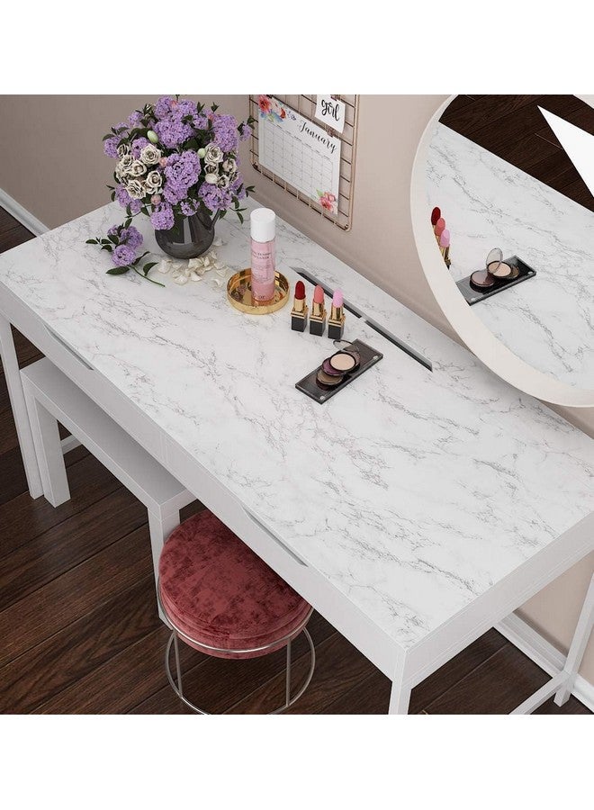 SUNBIRD Wood Grain Wallpaper Peel and Stick Marble Contact Paper for Countertops Waterproof Decorative Self Adhesive Film for Furniture (24 X 100 Inch, Matte White Marble) - Image 2