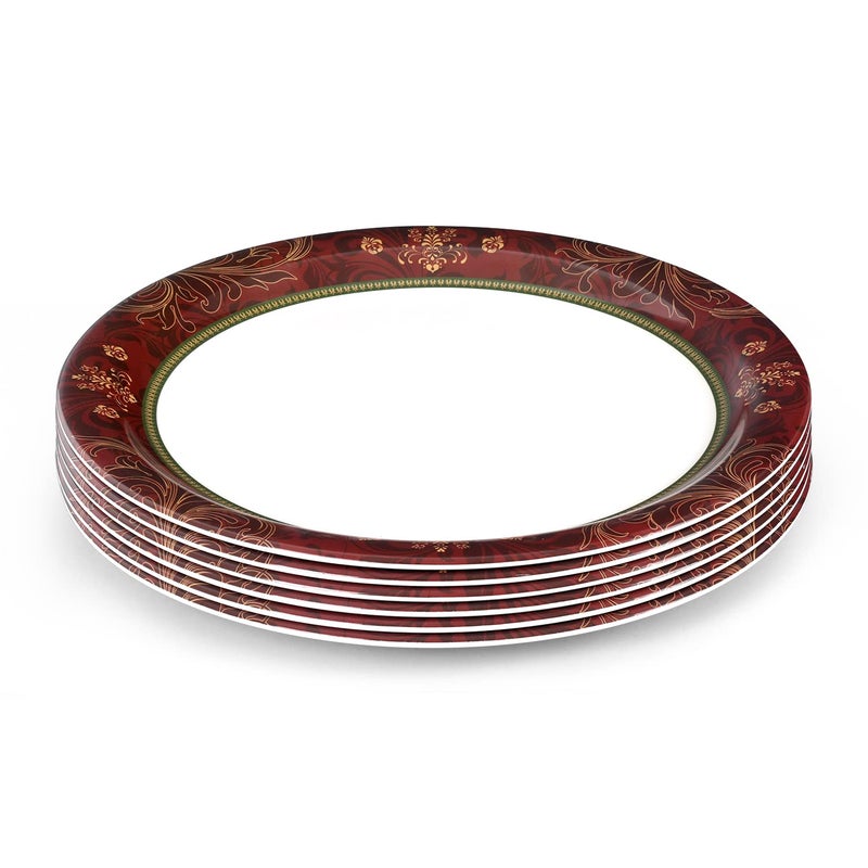 Superware طقم أطباق بوفيه سوبر وير من الميلامين النقي الزخرفي 125 6 قطع خالية من البقع بتشطيب لامع - Image 2