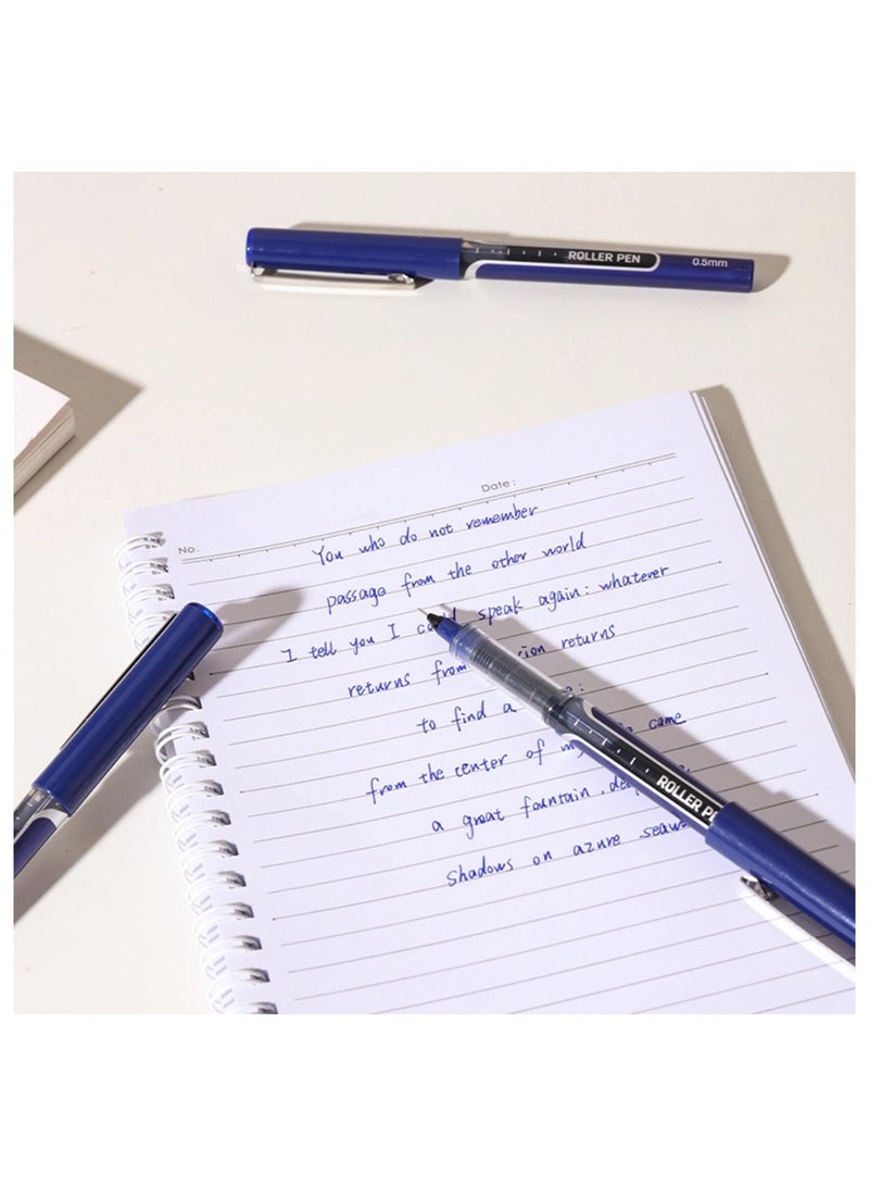 Deli 12-Piece Q657 Roller Pen With 0.5mm Needle Tip Blue Ink - Image 5