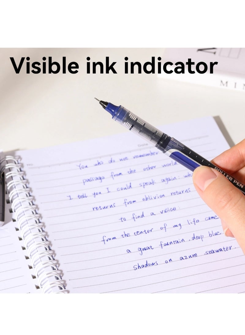 Deli 12-Piece Q657 Roller Pen With 0.5mm Needle Tip Blue Ink - Image 2