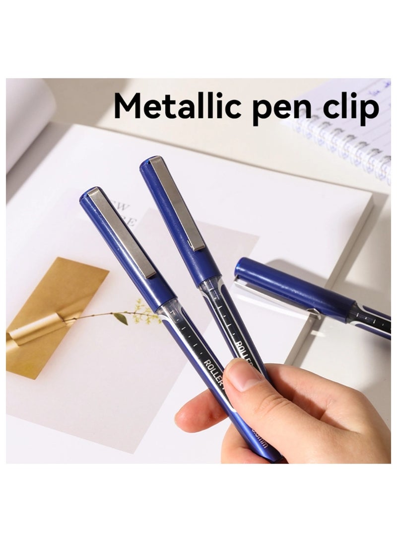 Deli 12-Piece Q657 Roller Pen With 0.5mm Needle Tip Blue Ink - Image 3