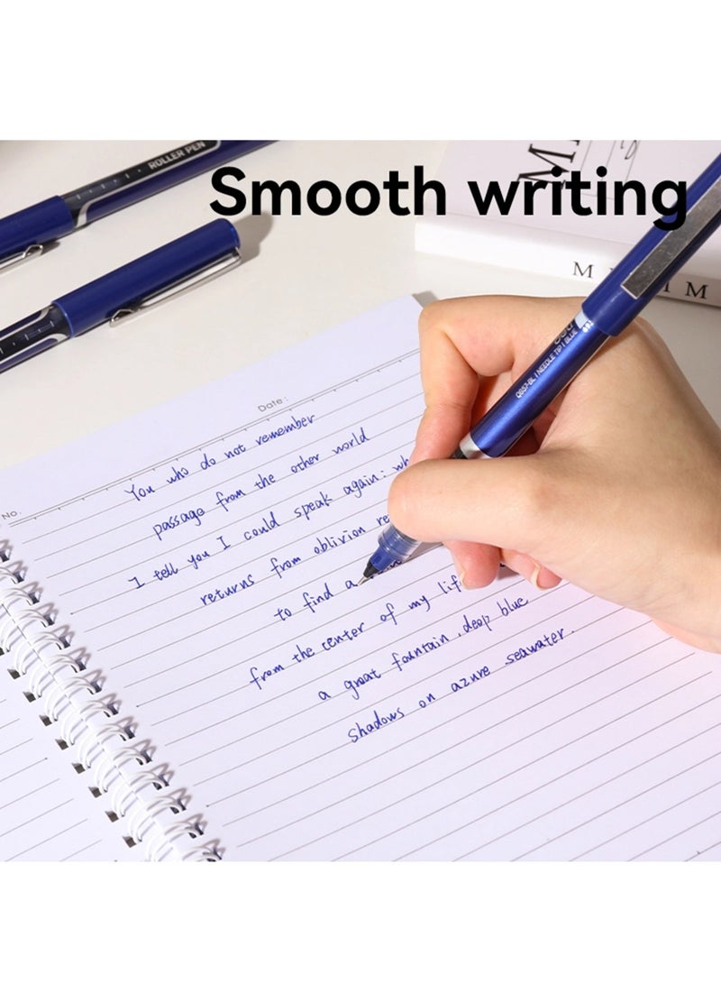 Deli 12-Piece Q657 Roller Pen With 0.5mm Needle Tip Blue Ink - Image 4