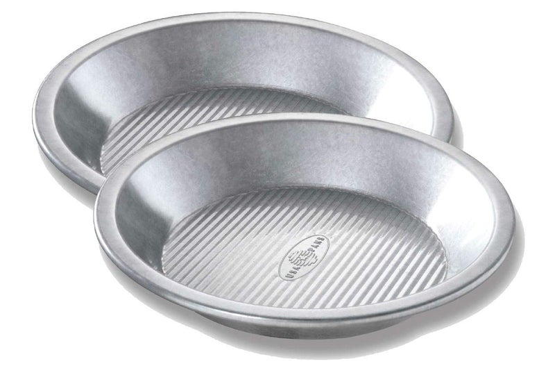 USA Pan Bakeware Aluminized Steel Commercial Pie Pan, Set of 2, Silver - Image 1