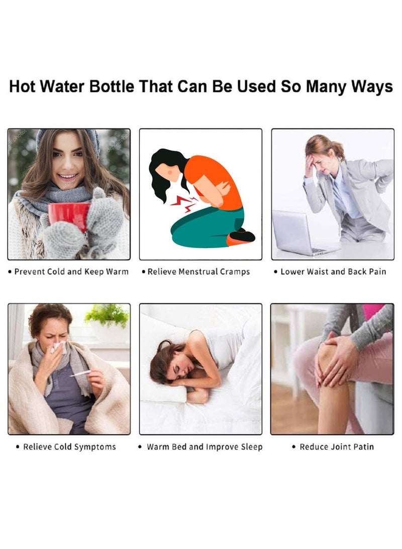 برايم بي جافاودان حقيبة ماء ساخن كهربائية قابلة لإعادة الشحن مع غطاء من الصوف لتخفيف آلام التشنجات والرقبة والكتفين وحقيبة العلاج الساخن وتدفئة اليدين والقدمين - Image 3