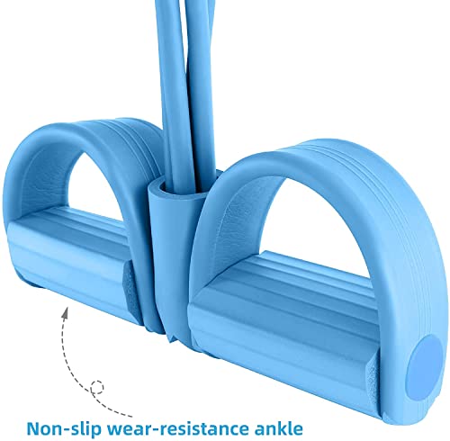 PEN&H Multi-Function Tension Rope–4 Tube Resistance Bands with Handles–Sit Up Exercise Equipment Home Gym Tummy Trainer for Men Women(Blue) - Image 5