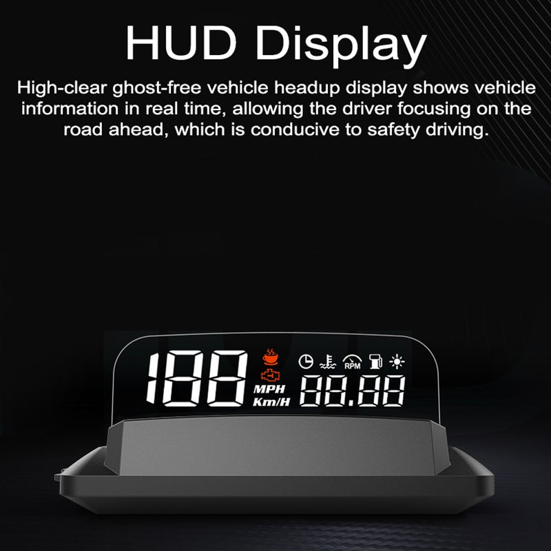 عرض رأسية سيارة (HUD) مقياس سرعة LED مع مؤشر العرض والإنذار لسرعة/وقت/درجة حرارة الماء/دورات الدورة/استهلاك الوقود/المسافة المقطوعة - Image 2