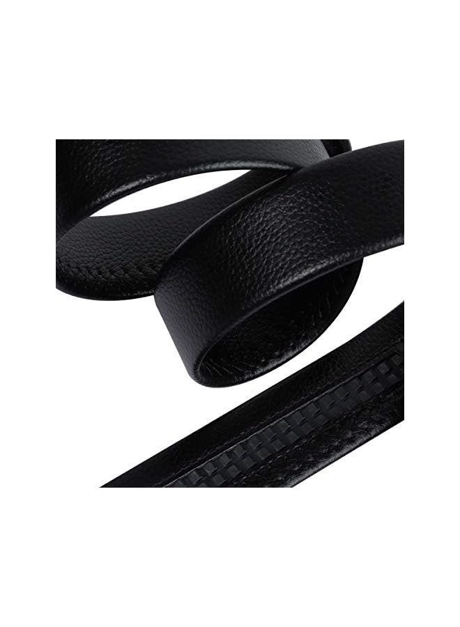 بروماس حزام رجالي من الجلد، حزام أنيق من الجلد مع إبزيم تلقائي مرفق في صندوق هدايا أنيق يمكن تقليمه (أسود) - Image 3